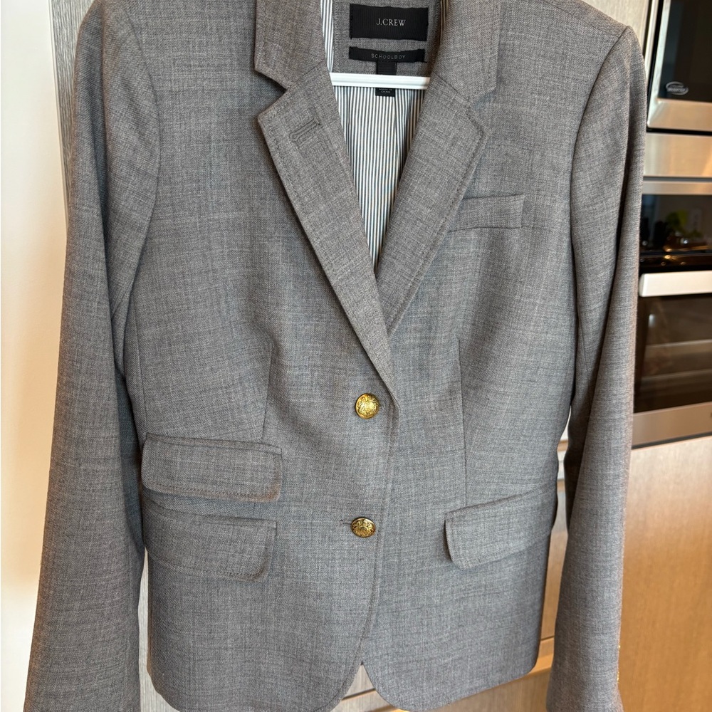 J. Crew Gray Slim Fit Blazer School Boy Classic Style